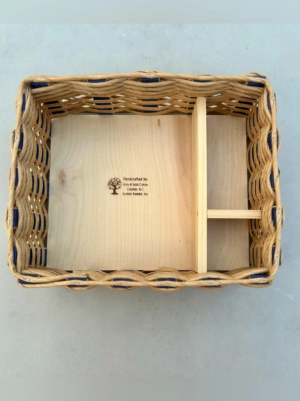 Sunrise Baskets Inc Large Cubby Basket Rectangle Light Wood Boho
